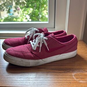 Red and White Nike Stefan Janoski Sneakers